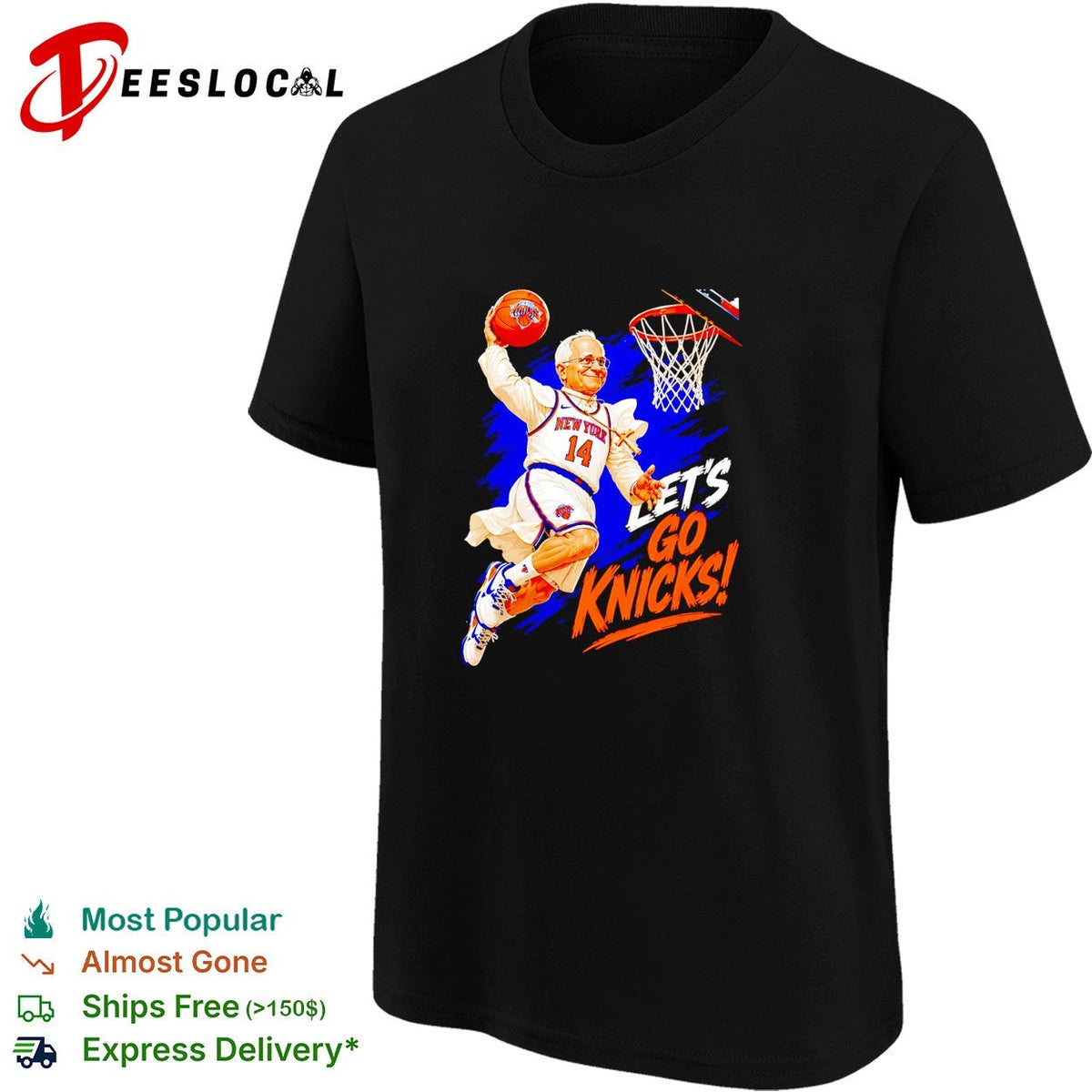 Mayor lets go Knicks number 14 dunk cartoon basketball shirt Unisex