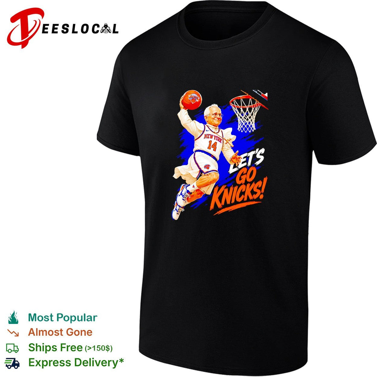 Mayor lets go Knicks number 14 dunk cartoon basketball shirt Unisex