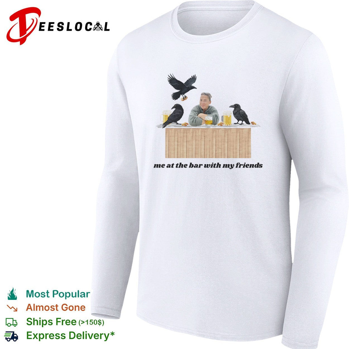 Me at the bar with my friends Crow Beer Peanuts Drinking shirt Unisex