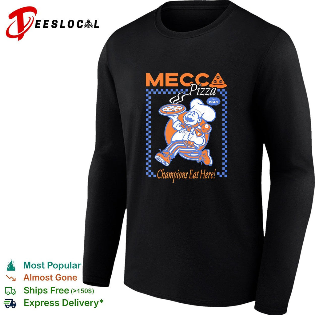 Mecca Pizza chef mascot champions eat here vintage badge shirt Unisex