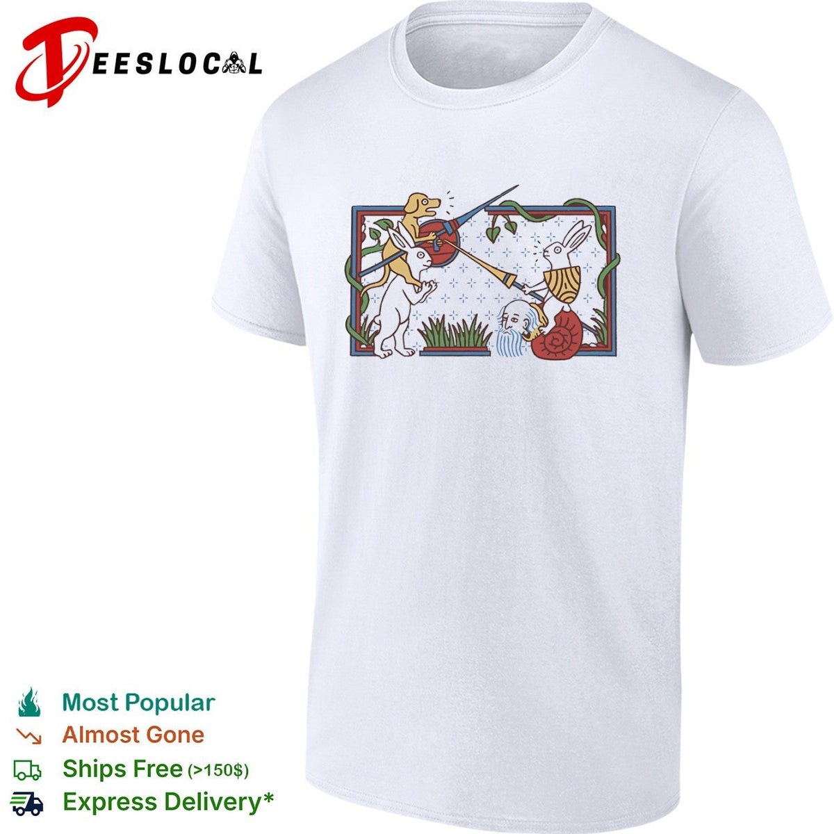 Medieval Rabbit Jousting shirt Unisex