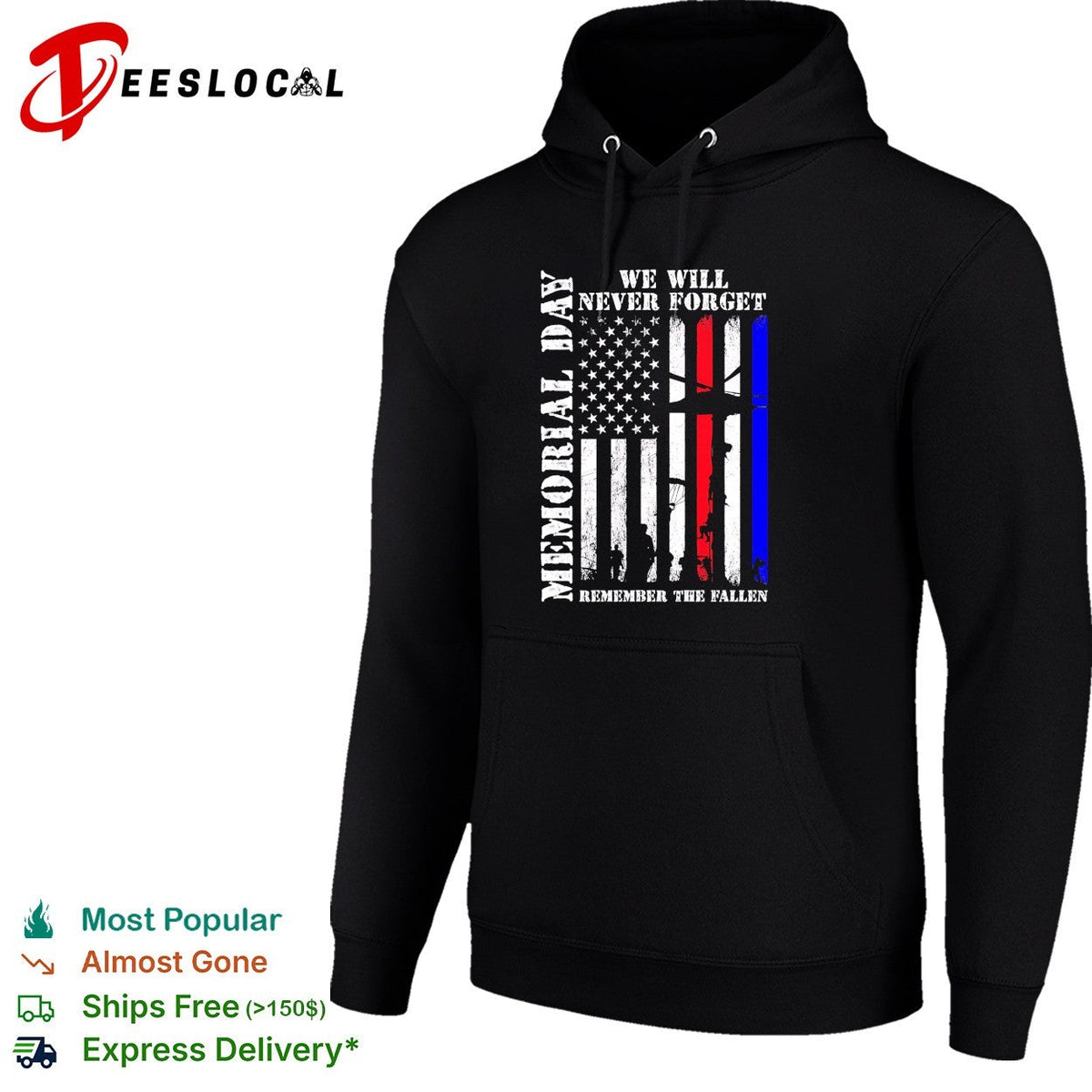 Memorial Day We Will Never Forget Remember the Fallen American Flag Soldier shirt Unisex