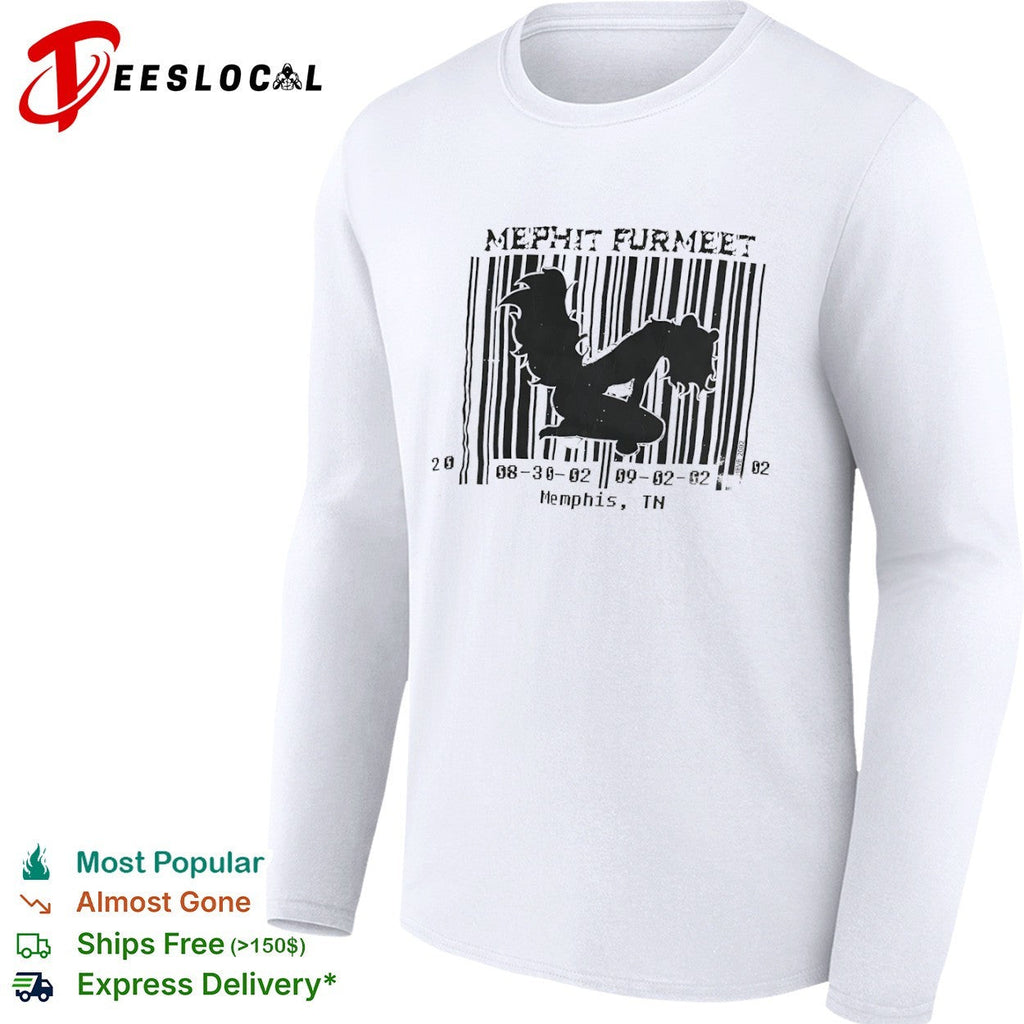 Mephit Furmeet 08 30 02 09 02 02 Memphis TN skunk silhouette barcode event shirt Unisex