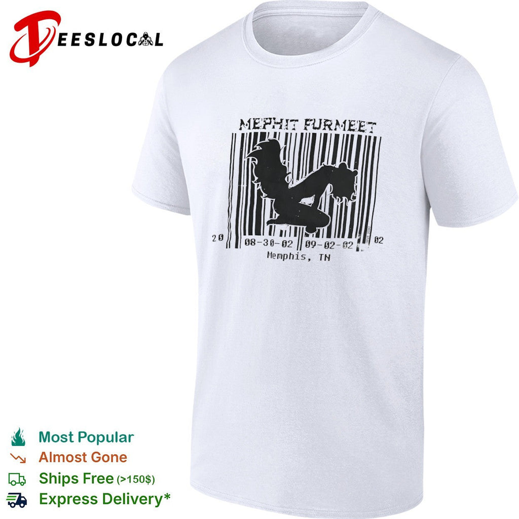 Mephit Furmeet 08 30 02 09 02 02 Memphis TN skunk silhouette barcode event shirt Unisex