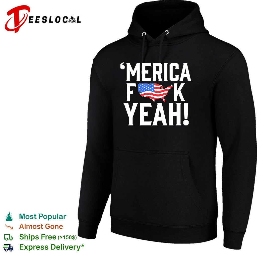 Merica censored bold USA map flag text shirt Unisex