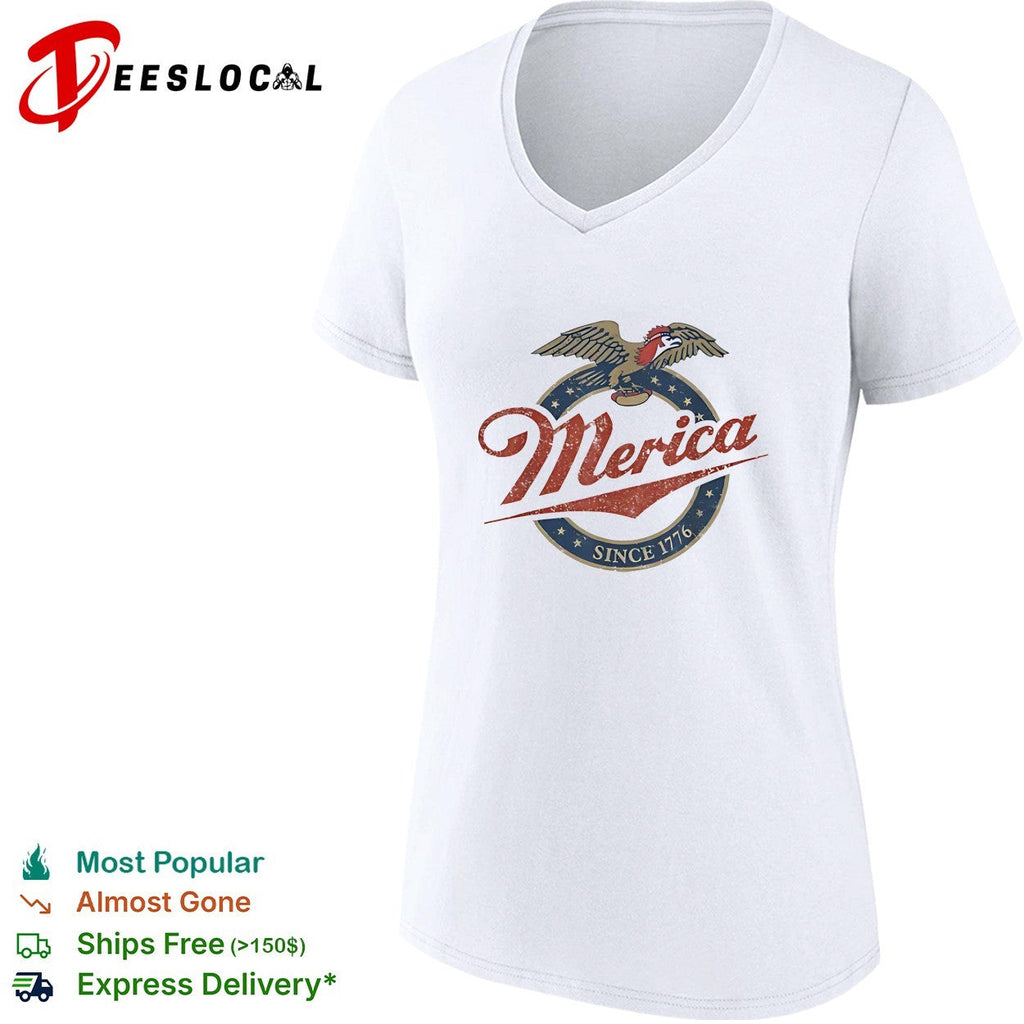 Merica since 1776 eagle beer label patriotic vintage shirt Unisex