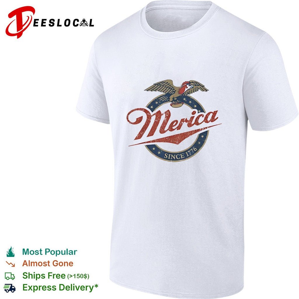 Merica since 1776 eagle beer label patriotic vintage shirt Unisex