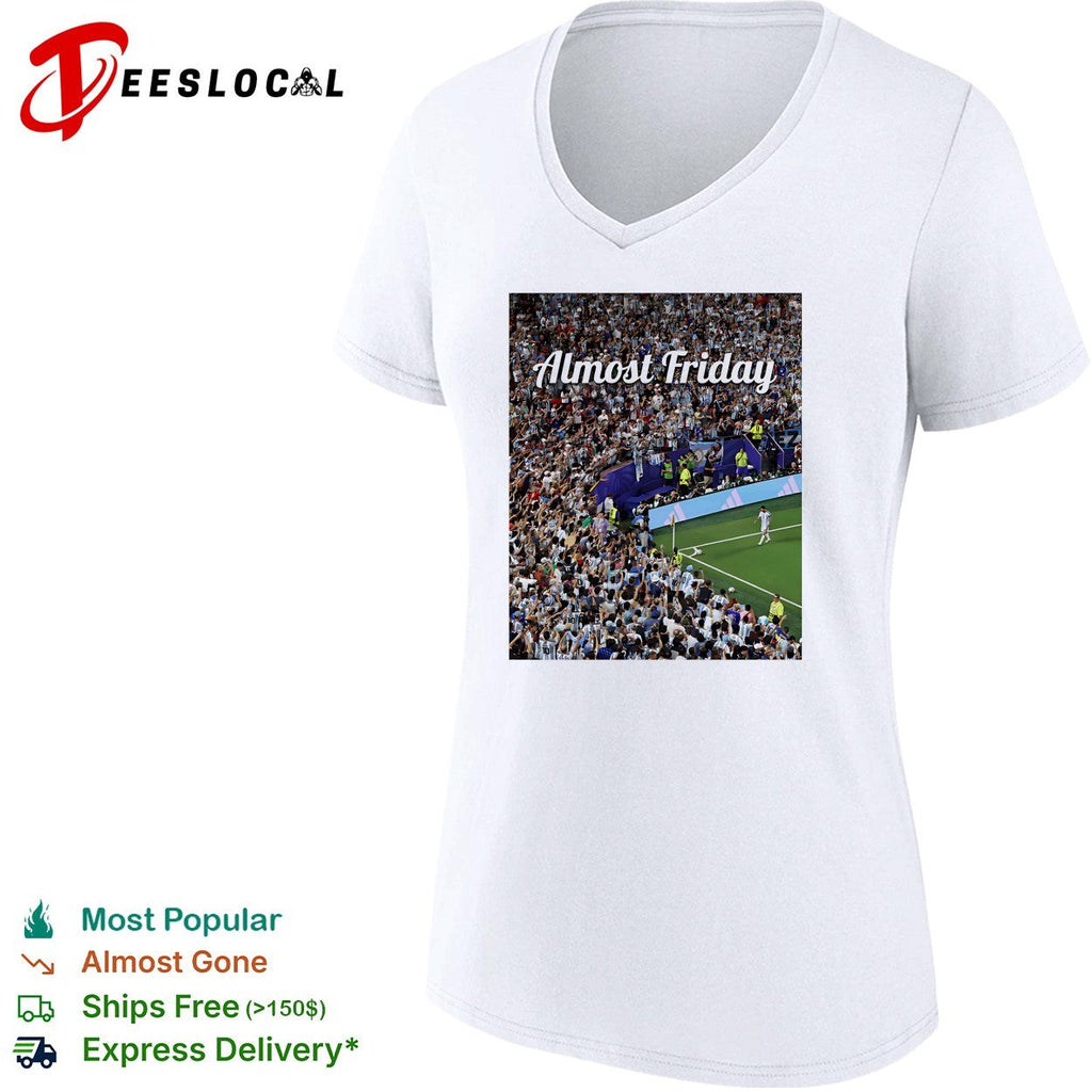 Messi Almost Friday World Cup 2026 soccer stadium crowd photo collage shirt Unisex