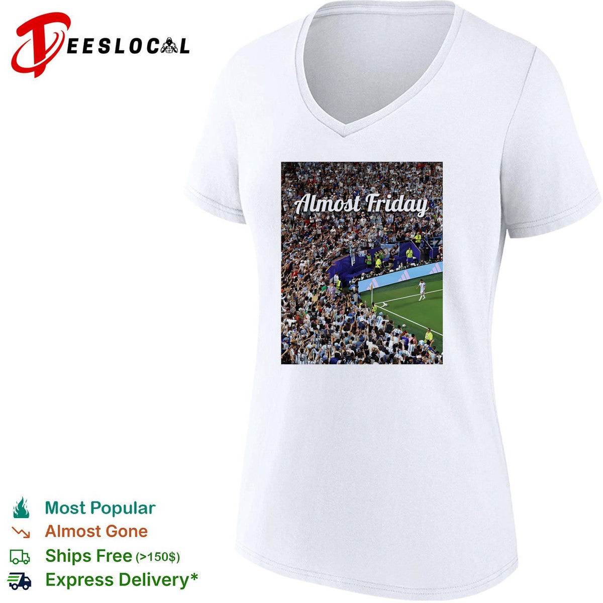 Messi Almost Friday World Cup 2026 soccer stadium crowd photo collage shirt Unisex