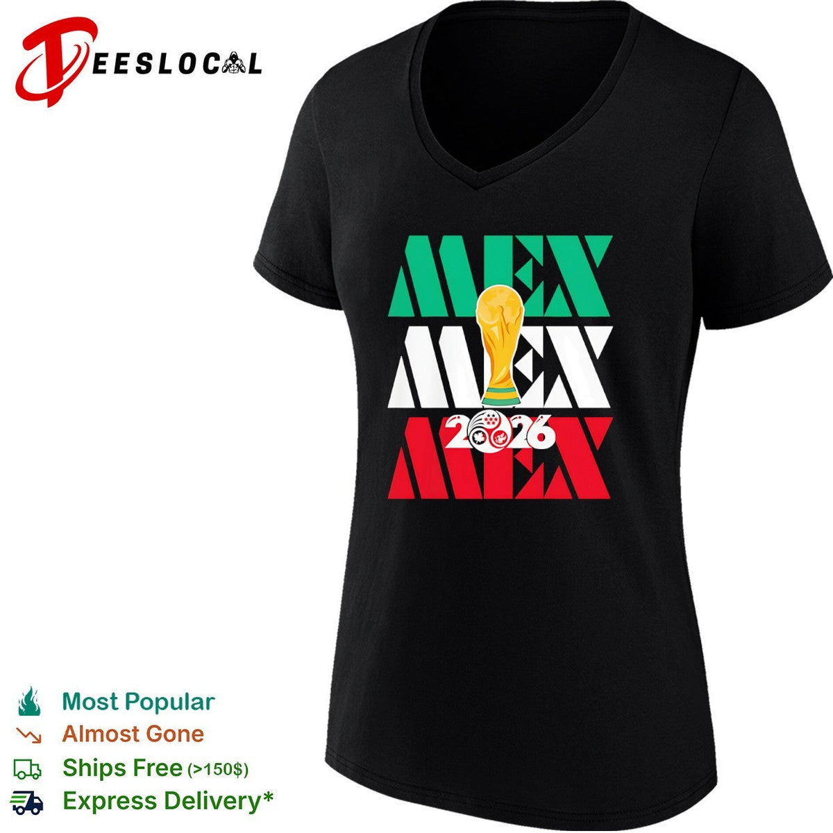 Mexico 2026 World Cup FIFA Football Soccer Trophy Logoshirt Unisex