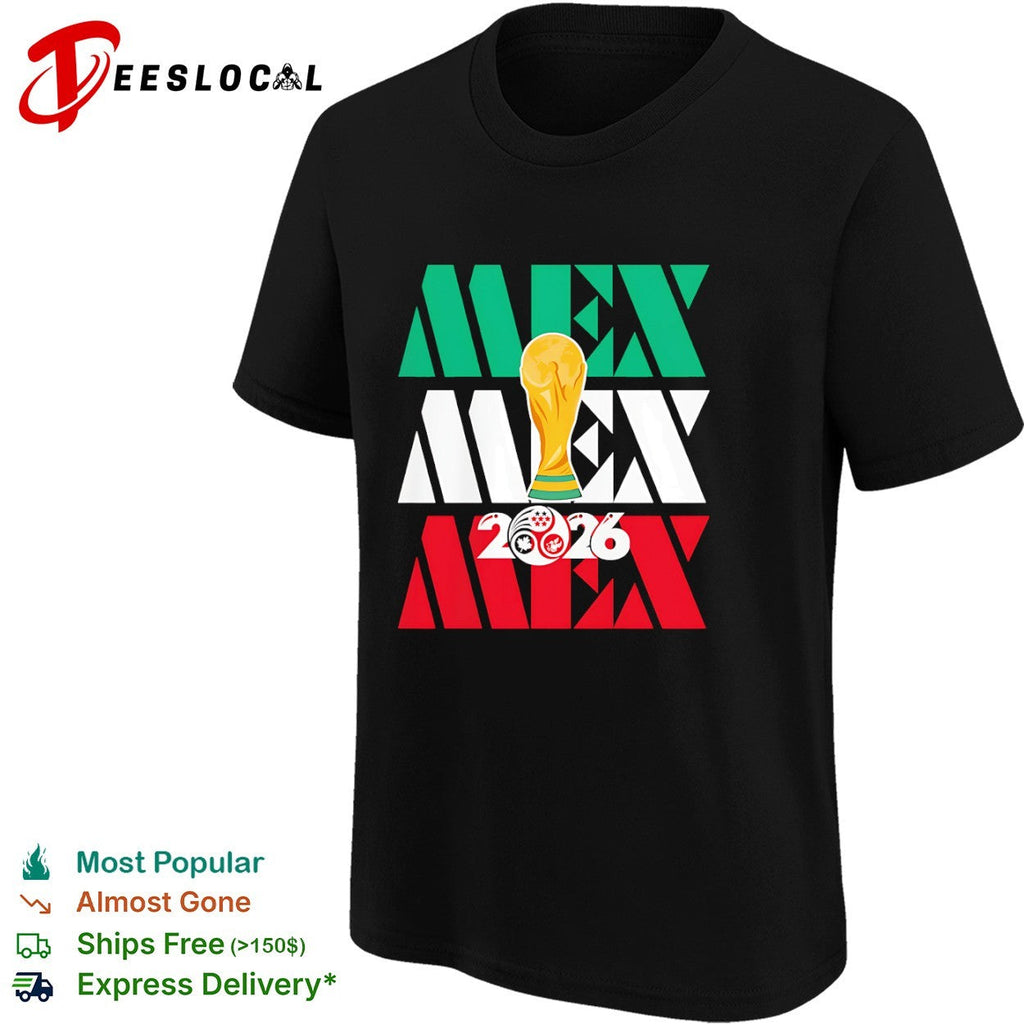 Mexico 2026 World Cup FIFA Football Soccer Trophy Logoshirt Unisex