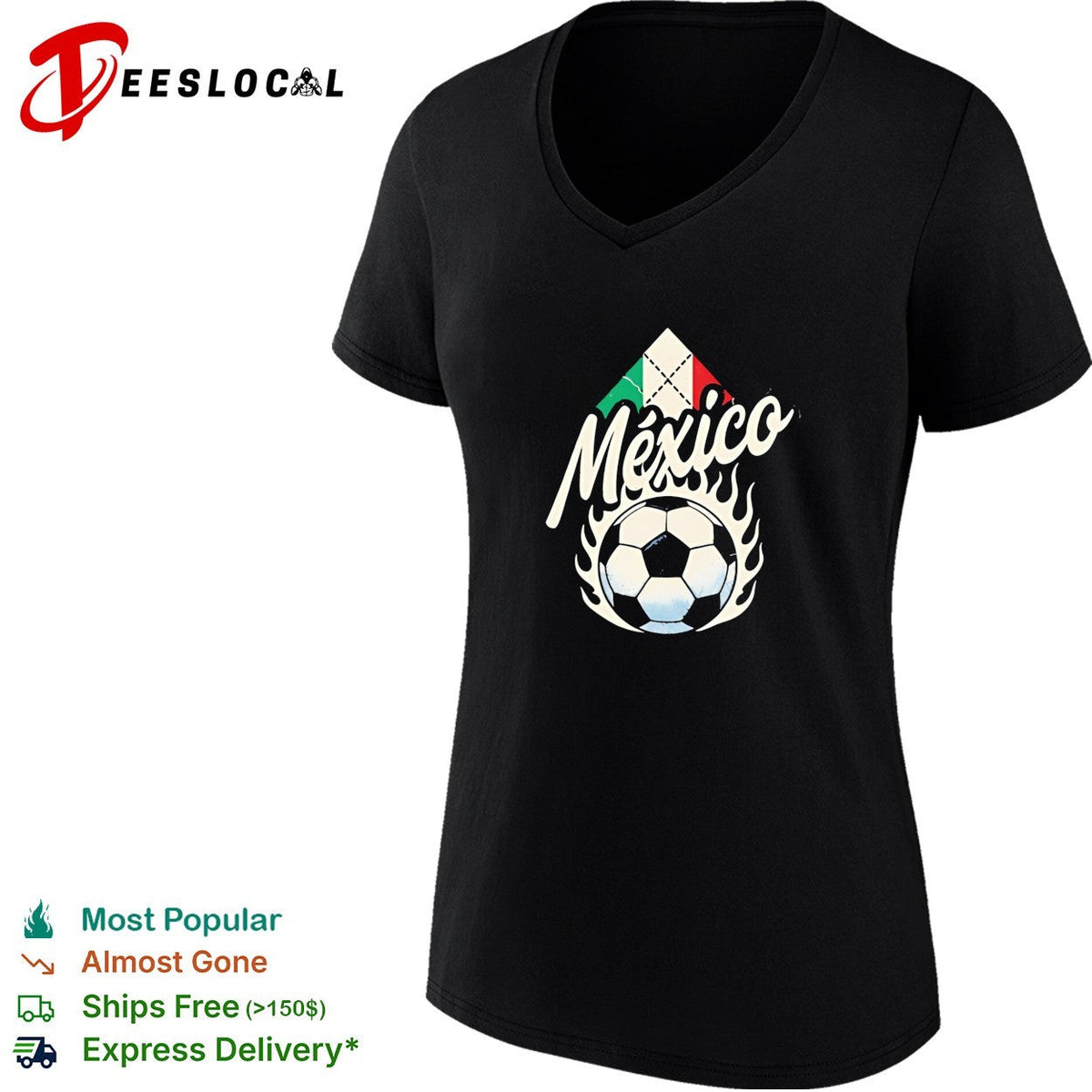 Mexico soccer flaming ball flag diamond vintage dark shirt Unisex