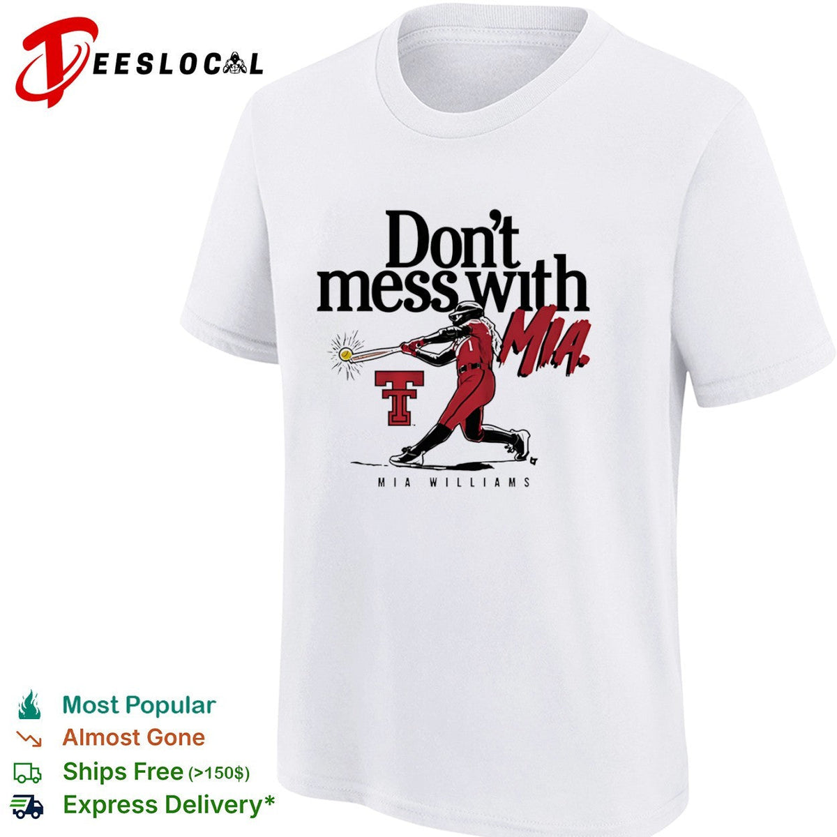 Mia Williams Texas Tech Red Raiders Don’t mess with MIA NCAA softball fan shirt Unisex
