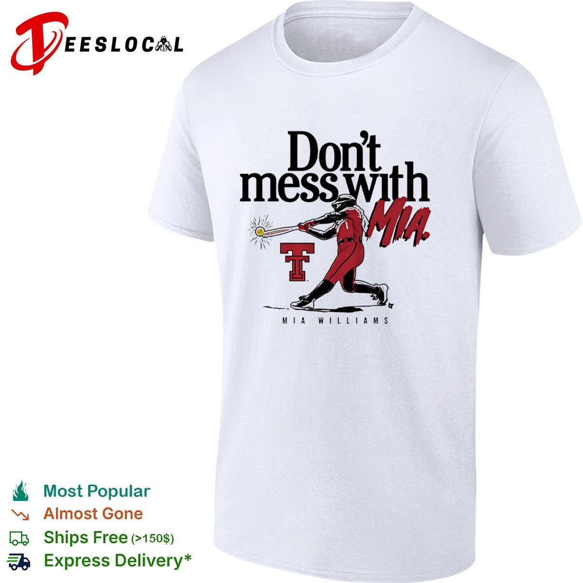 Mia Williams Texas Tech Red Raiders Don’t mess with MIA NCAA softball fan shirt Unisex