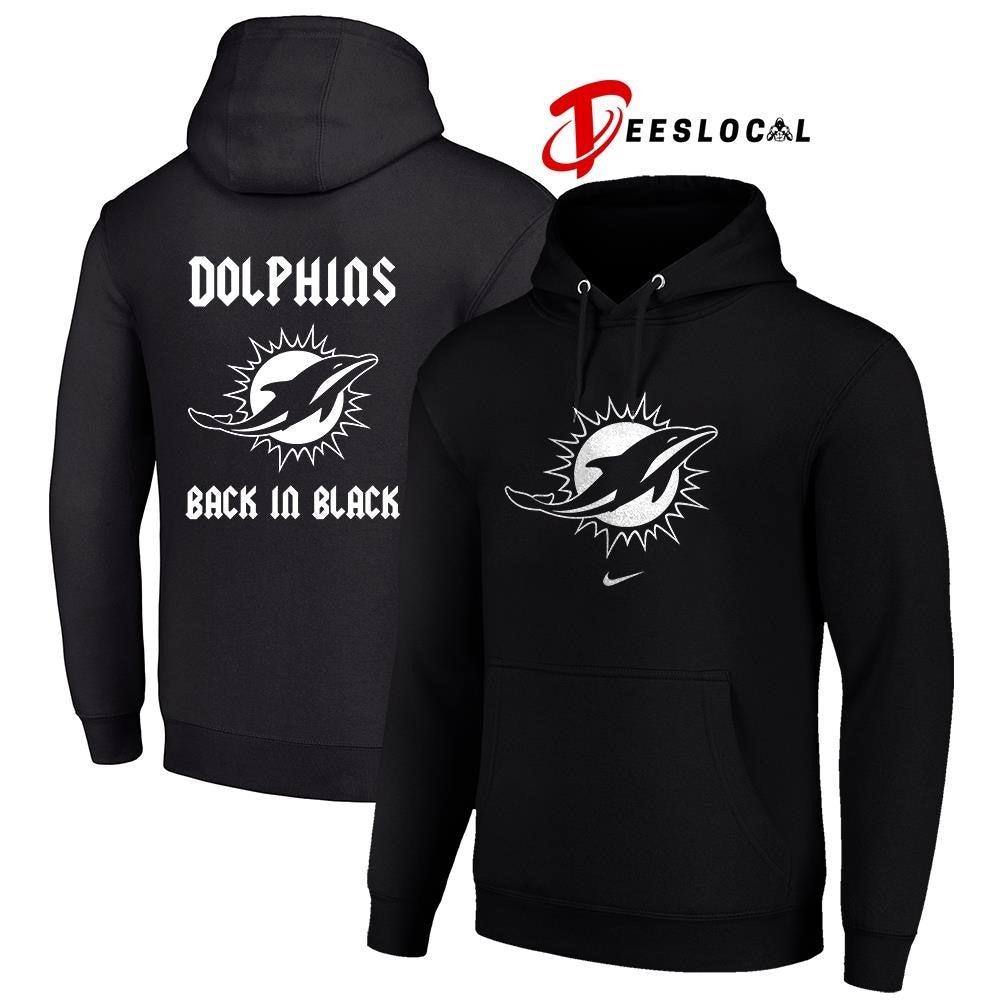 Miami Dolphins back in black logo shirt Unisex