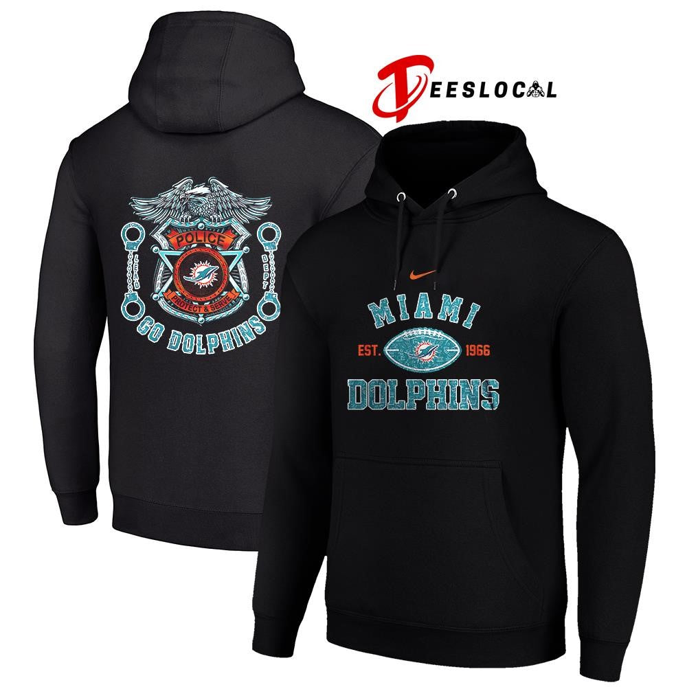 Miami Dolphins law enforcement tribute protect and serve logo shirt Unisex