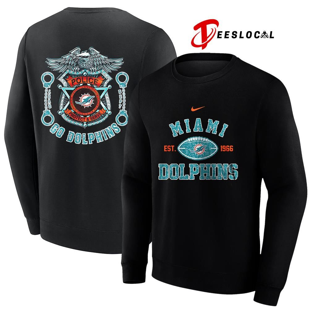 Miami Dolphins law enforcement tribute protect and serve logo shirt Unisex