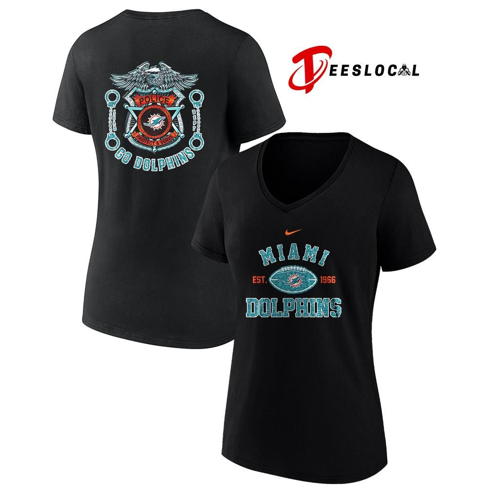 Miami Dolphins law enforcement tribute protect and serve logo shirt Unisex