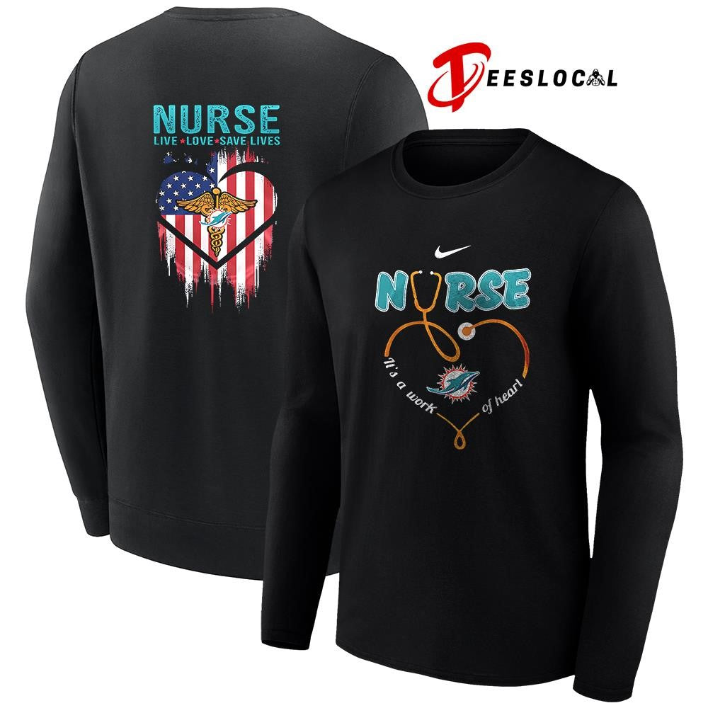 Miami Dolphins x Army nurse it’s a work of heart shirt Unisex
