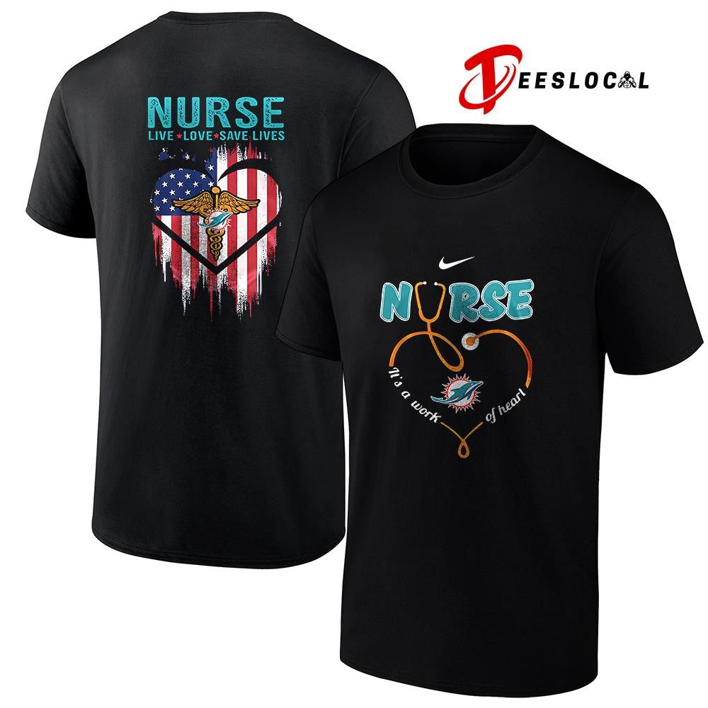 Miami Dolphins x Army nurse it’s a work of heart shirt Unisex
