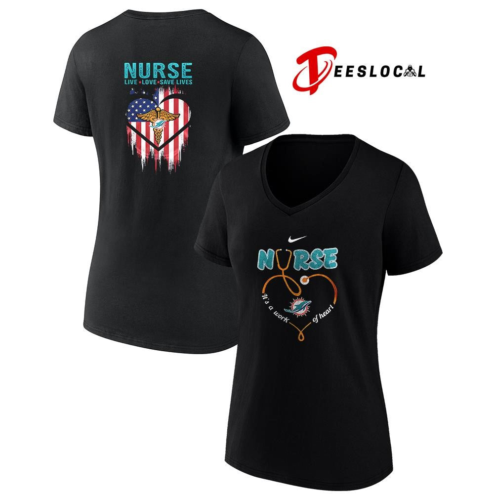 Miami Dolphins x Army nurse it’s a work of heart shirt Unisex