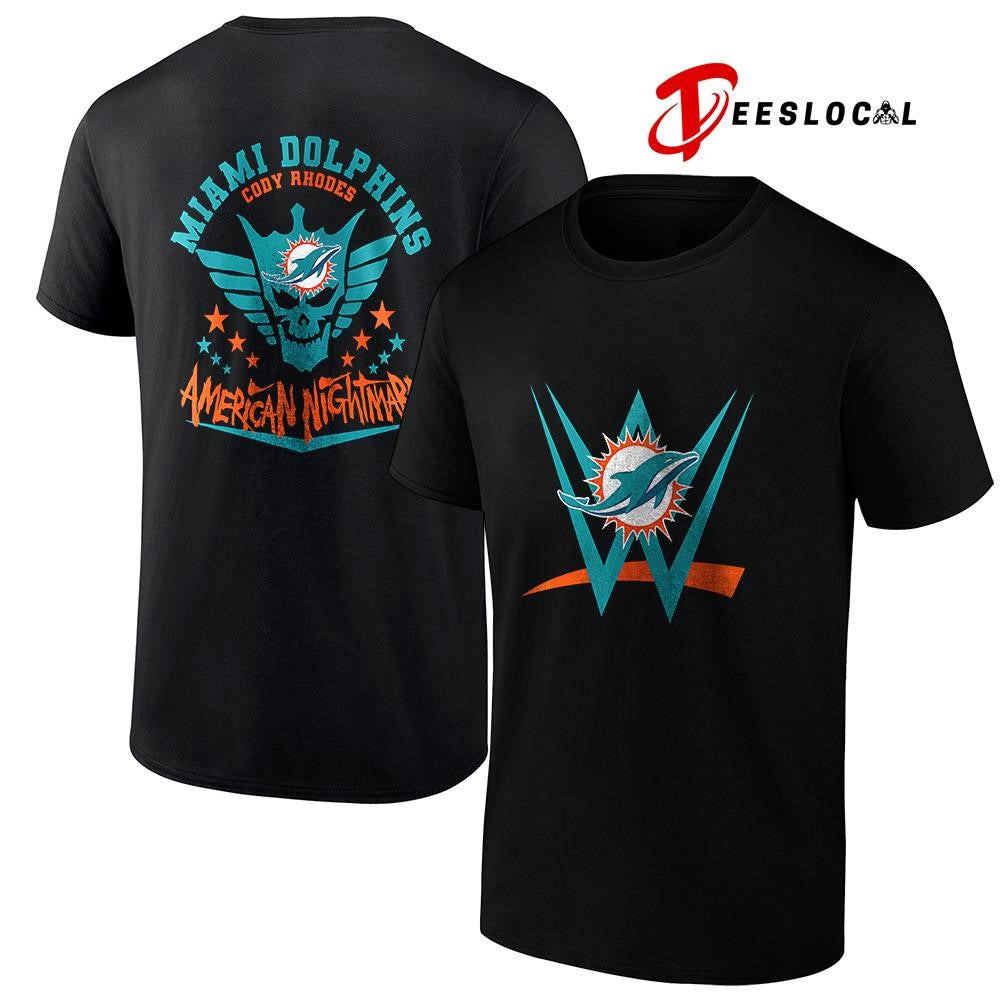 Miami Dolphins x Cody Rhones American nightmare logo shirt Unisex