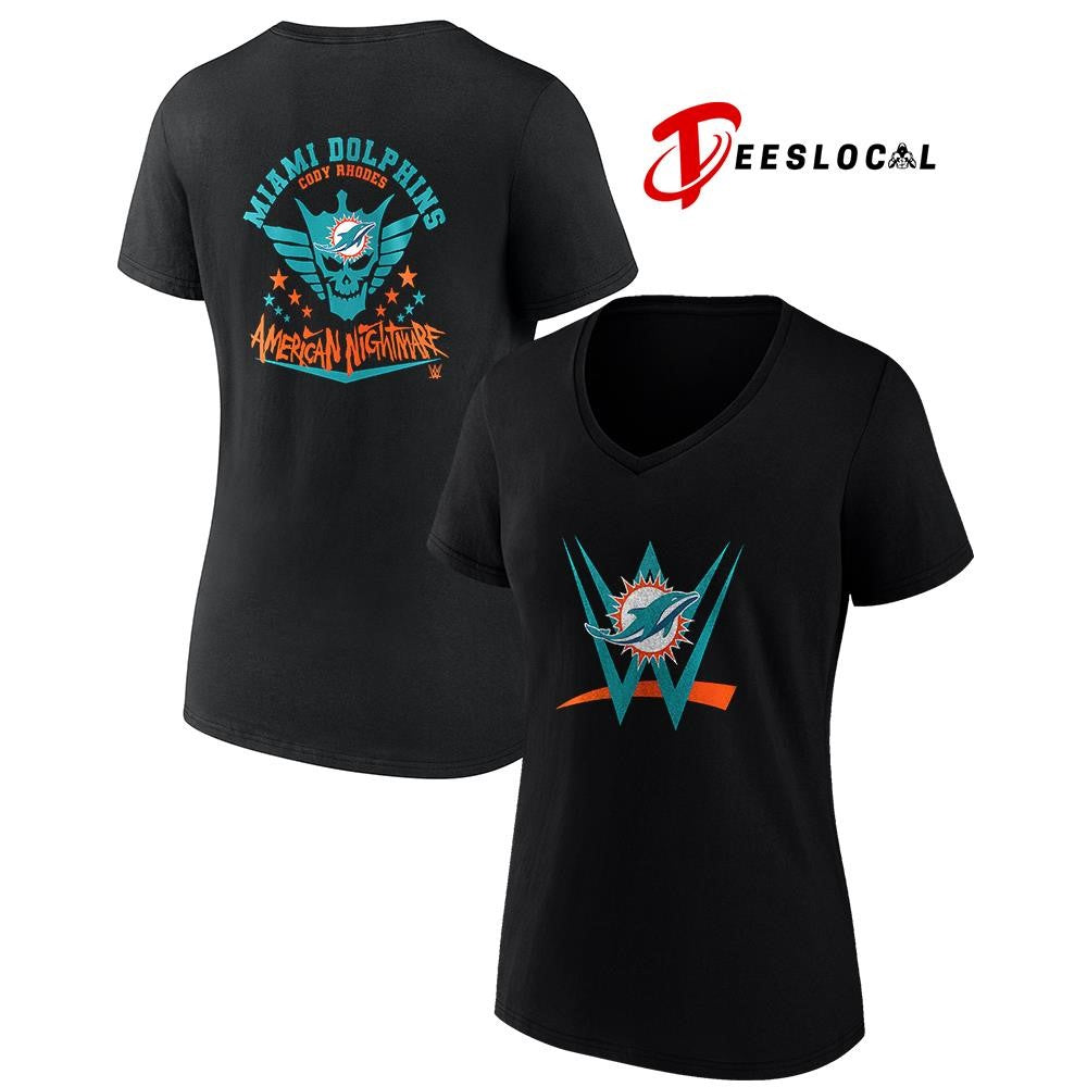 Miami Dolphins x Cody Rhones American nightmare logo shirt Unisex