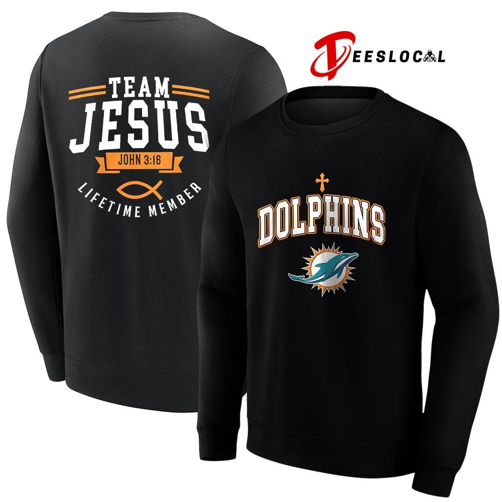Miami Dolphins x team Jesus lifetime member John 3 16 logo shirt Unisex