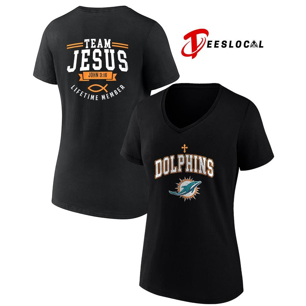 Miami Dolphins x team Jesus lifetime member John 3 16 logo shirt Unisex