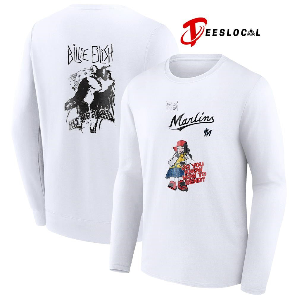 Miami Marlins x Billie Eilish Hit Me Hard do you know how to bend graphic shirt Unisex