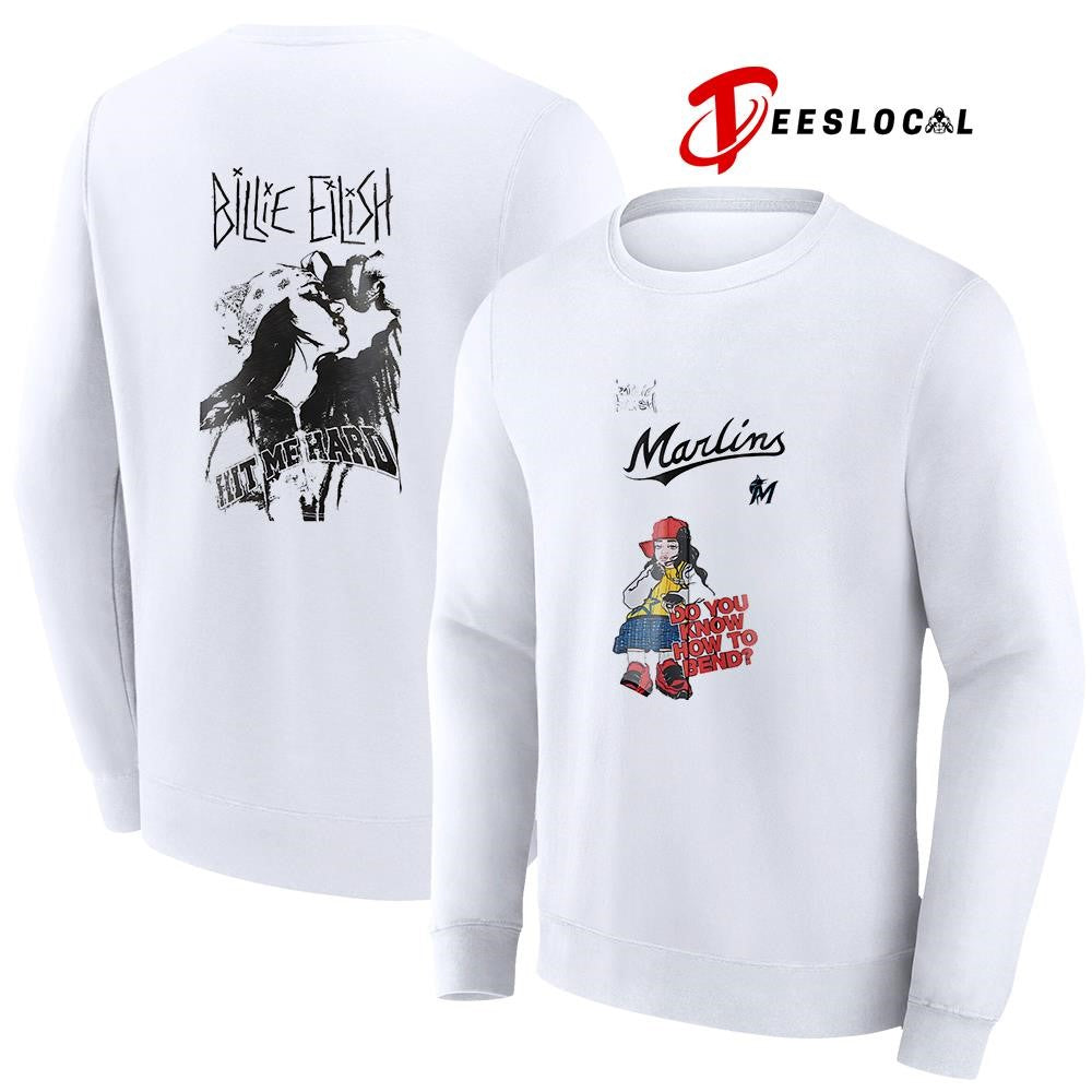 Miami Marlins x Billie Eilish Hit Me Hard do you know how to bend graphic shirt Unisex