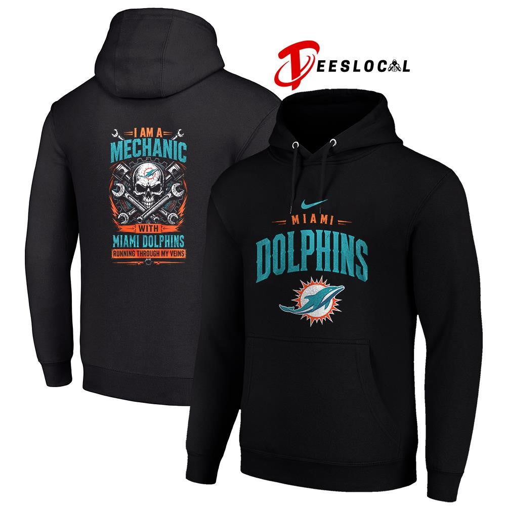 MiamiDolphinsIamamechanicrunningthroughmyveinsskeletonshirt Unisex