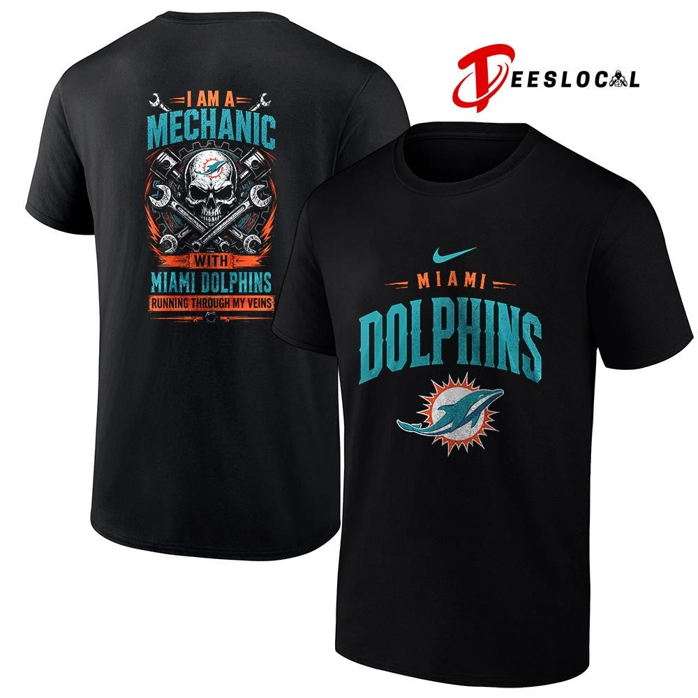 MiamiDolphinsIamamechanicrunningthroughmyveinsskeletonshirt Unisex