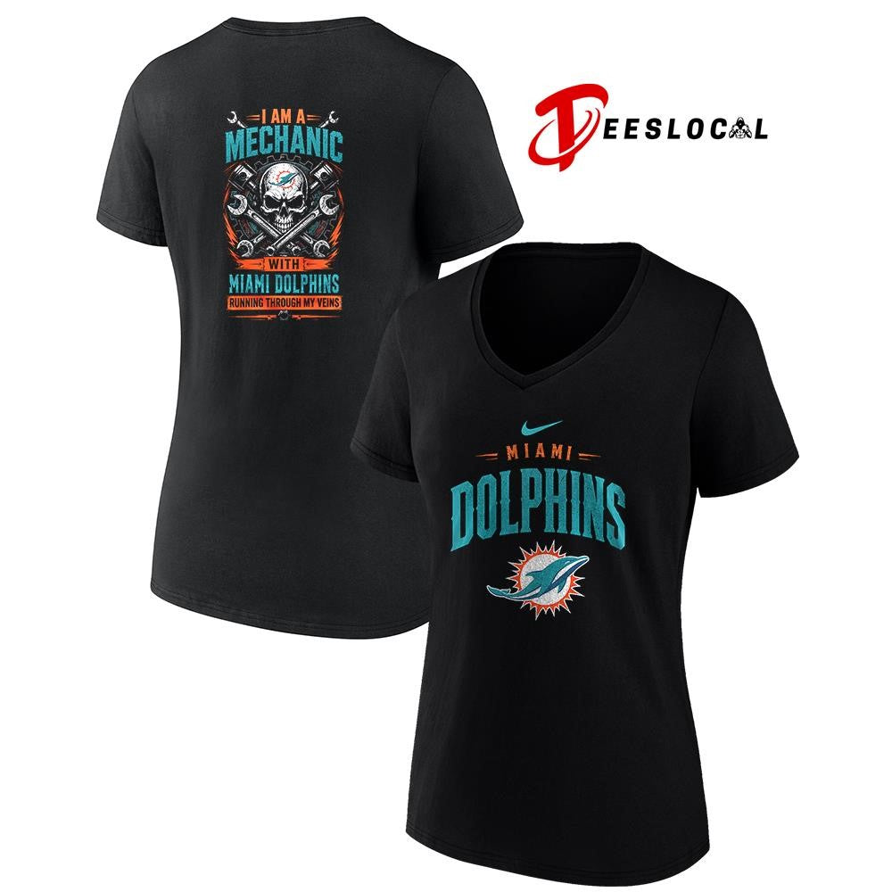 MiamiDolphinsIamamechanicrunningthroughmyveinsskeletonshirt Unisex