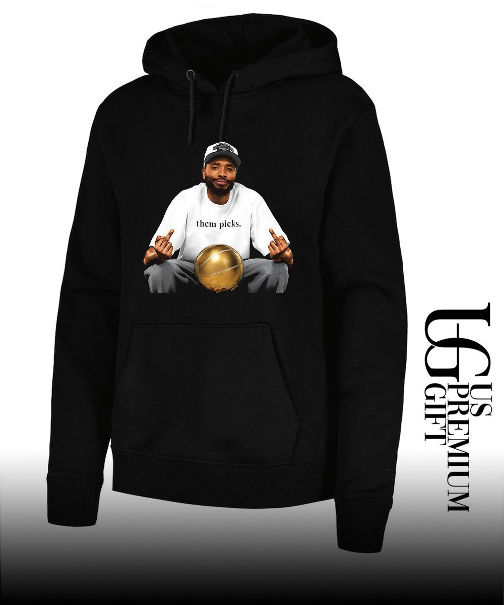 Mikal Bridges wearing Them Picks middle finger shirt Unisex