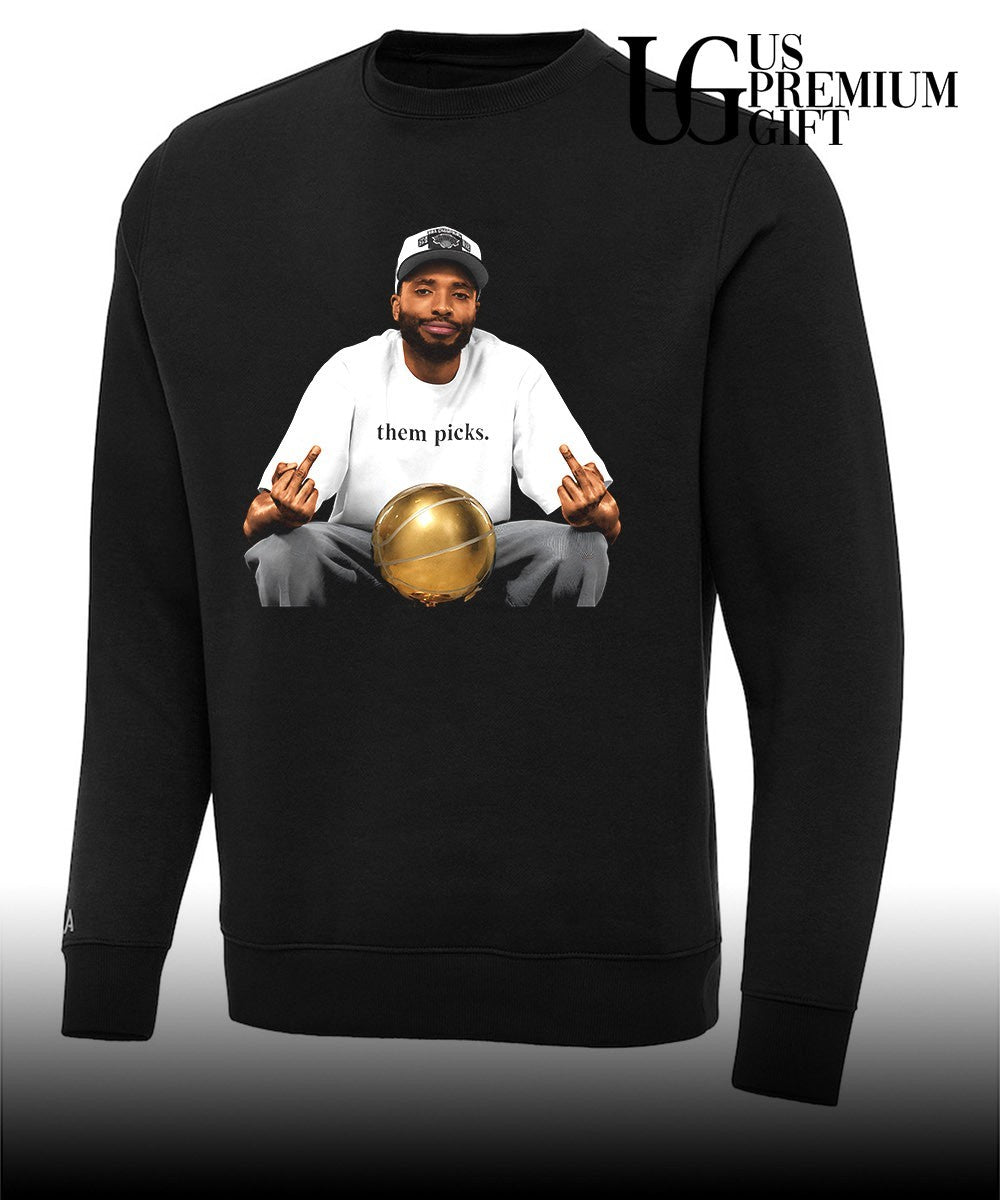 Mikal Bridges wearing Them Picks middle finger shirt Unisex