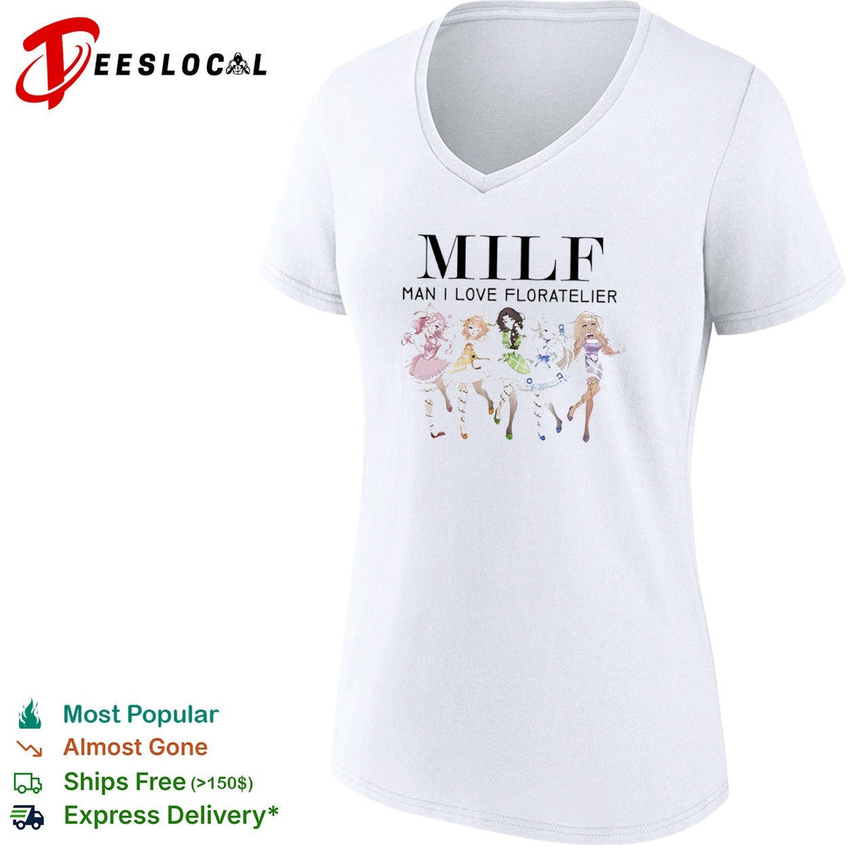 Milf Man I Love Floratelier Anime Five Characters Floral Shirt Unisex