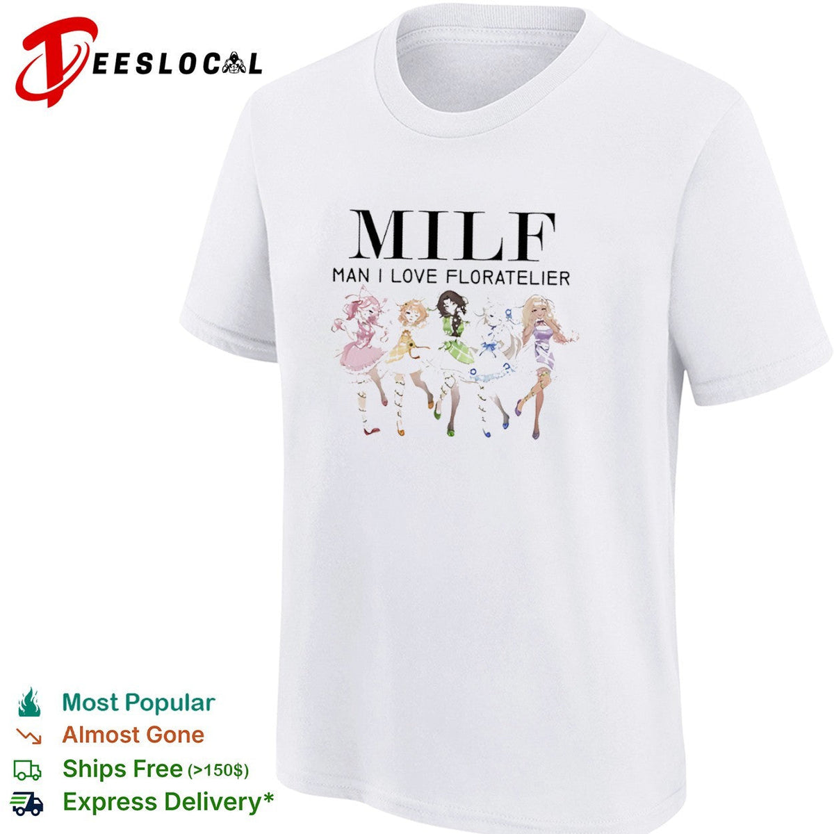 Milf Man I Love Floratelier Anime Five Characters Floral Shirt Unisex