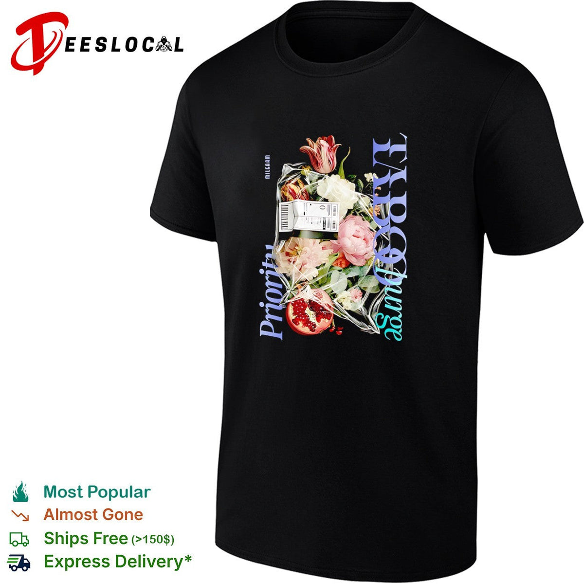 Milgaam Priority 1 Ecopurge Floral Pomegranate Still Life Photography shirt Unisex