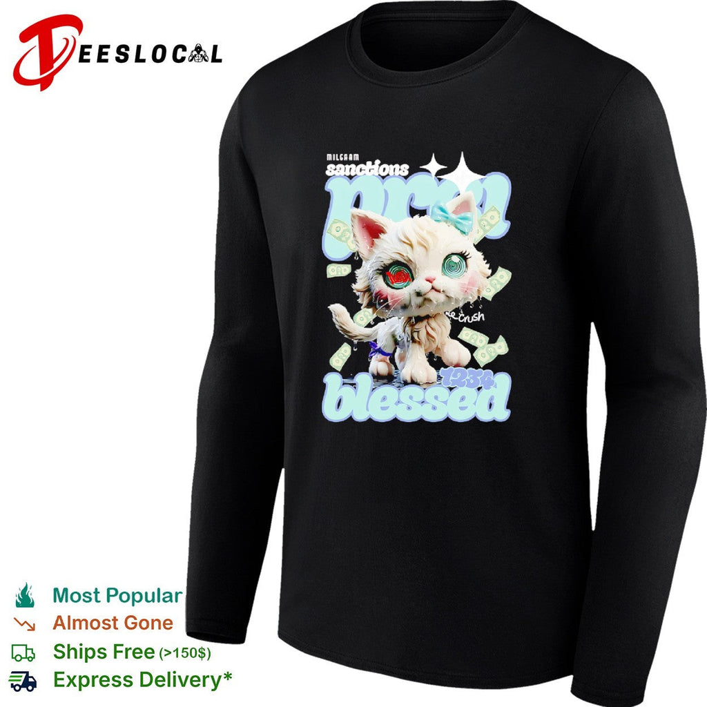 Milgaam sanctions pma crush 1234 blessed cat money aesthetic Y2K streetwear shirt Unisex
