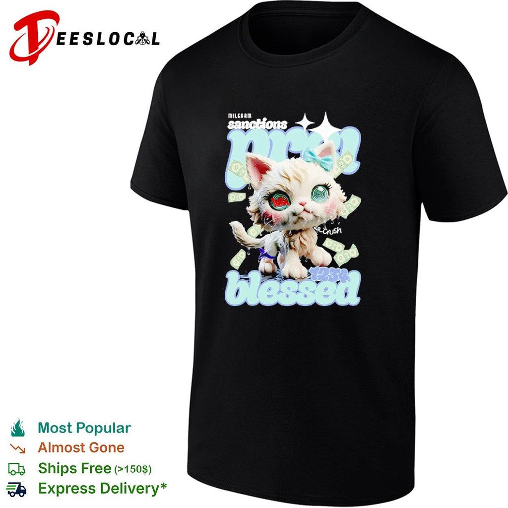 Milgaam sanctions pma crush 1234 blessed cat money aesthetic Y2K streetwear shirt Unisex
