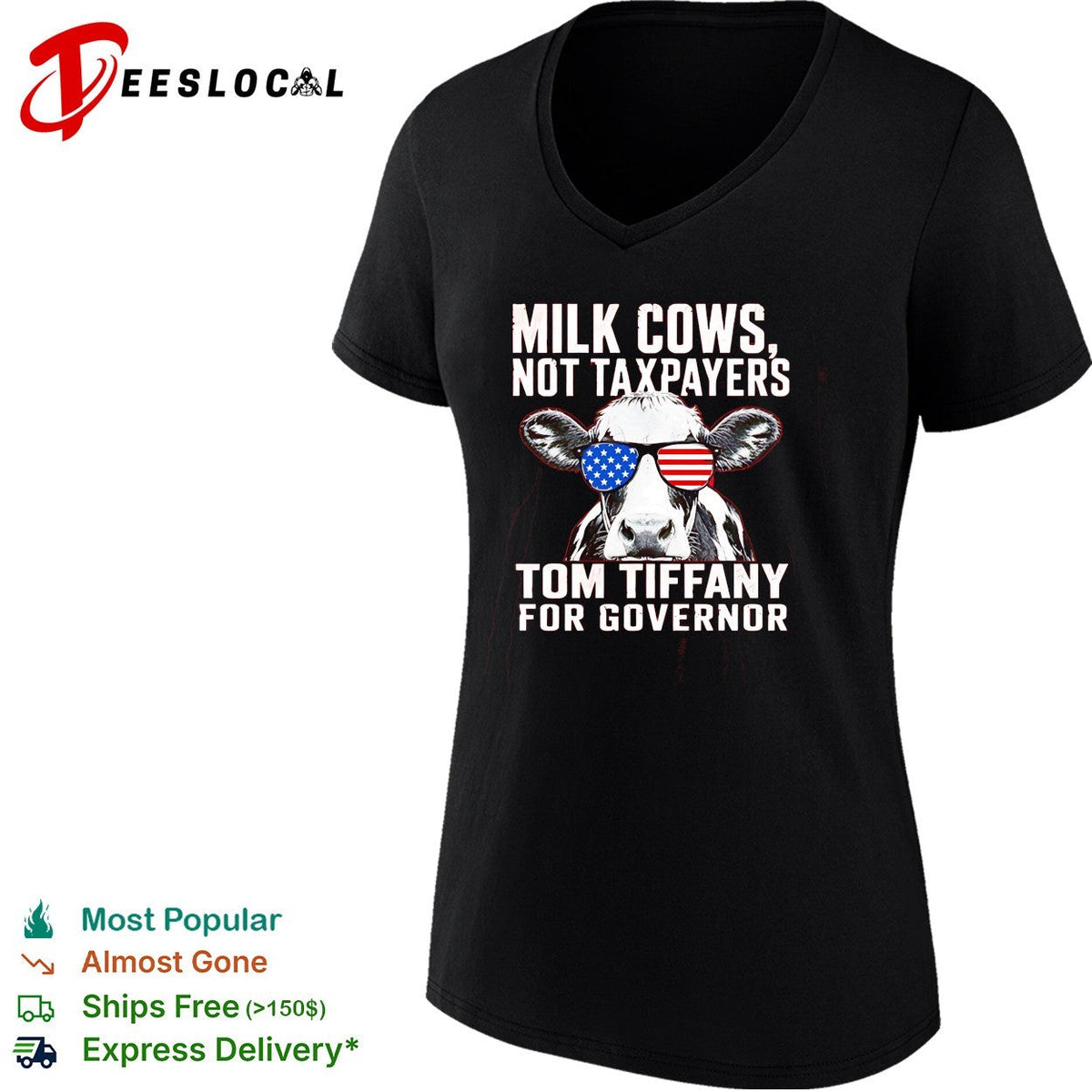 Milk Cows Not Taxpayers Tom Tiffany for Governor American flag sunglasses shirt Unisex