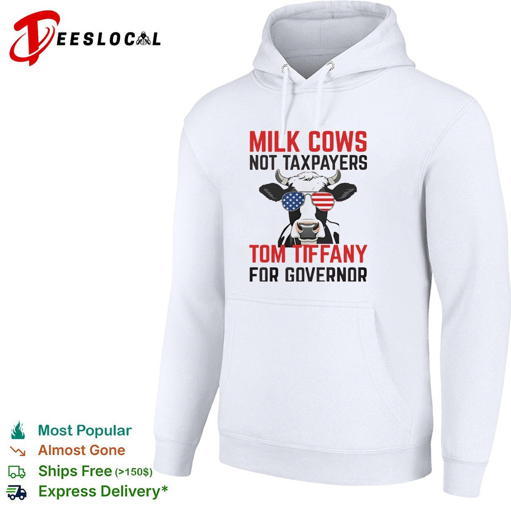 Milk Cows Not Taxpayers Tom Tiffany for Governor USA Flag Sunglasses Shirt Unisex