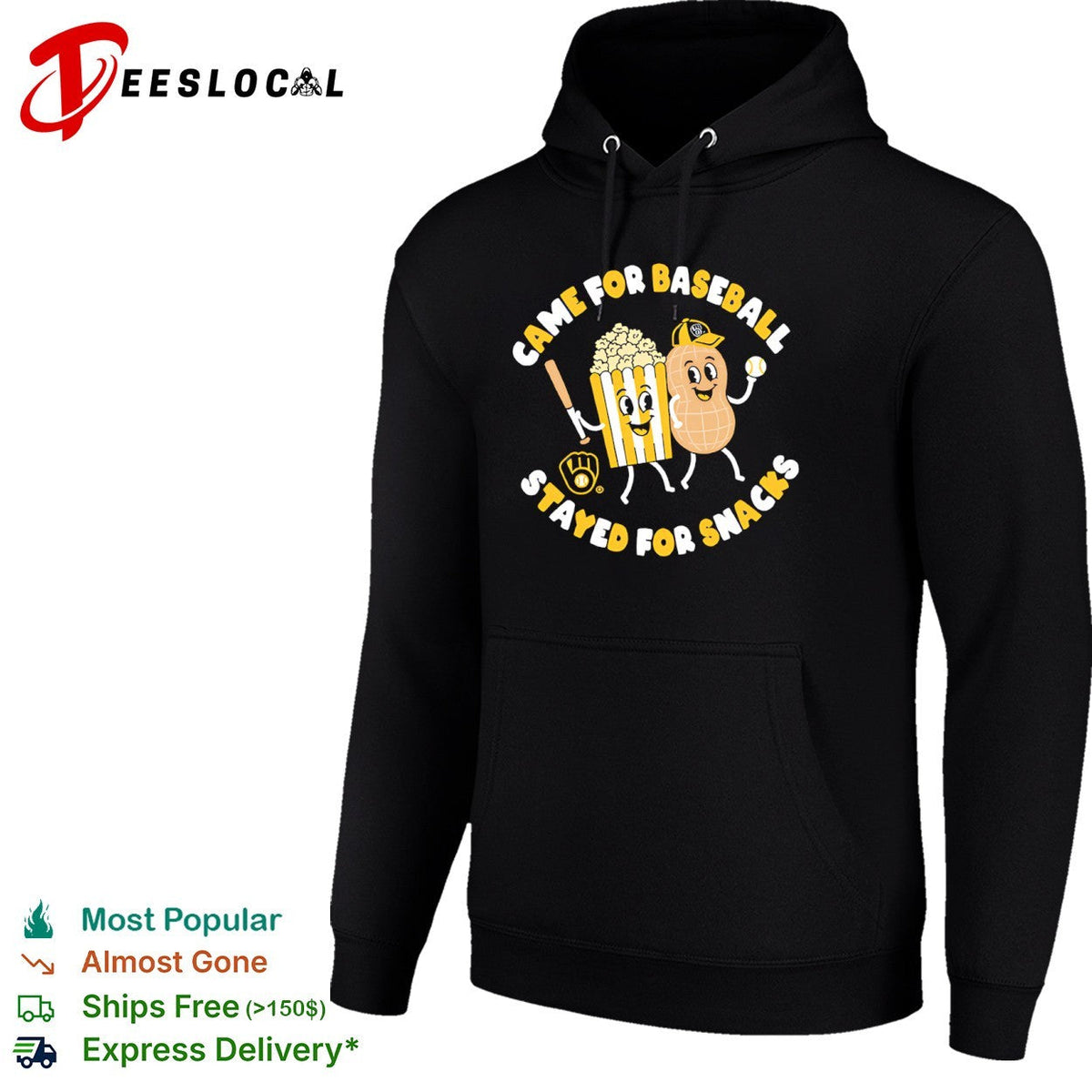 Milwaukee Brewers Came for Baseball Stayed for Snacks Popcorn and Peanut shirt Unisex