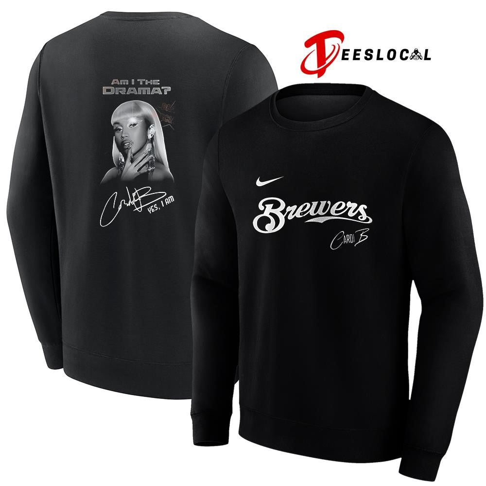 Milwaukee Brewers Cardi B Am I The Drama yes I am album signature portrait shirt Unisex