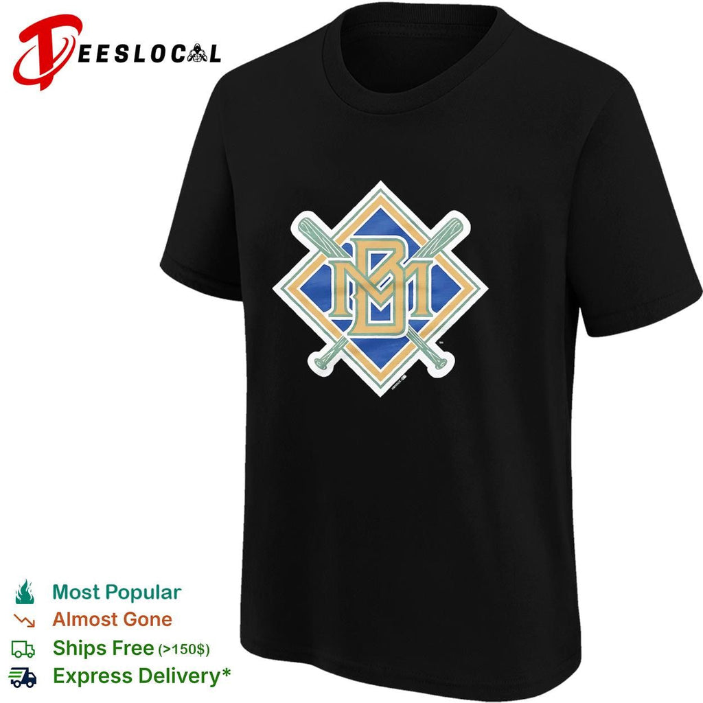 Milwaukee Brewers classic ball-in-glove BM logo crossed bats vintage shirt Unisex