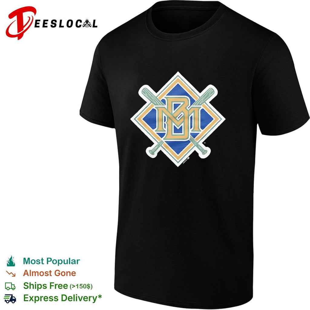 Milwaukee Brewers classic ball-in-glove BM logo crossed bats vintage shirt Unisex
