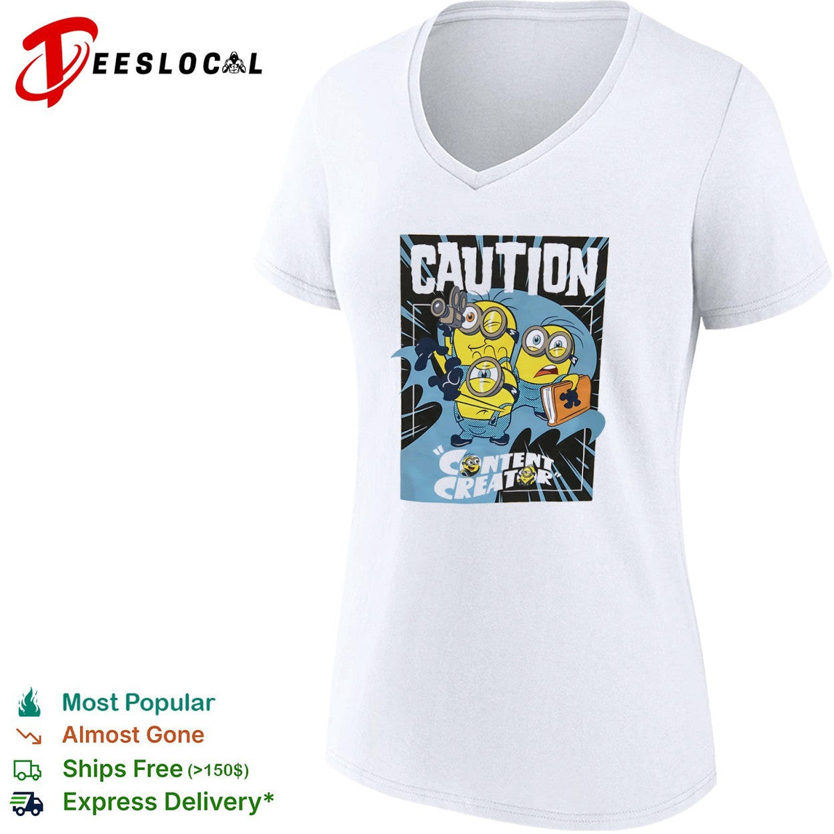 Minions Caution Content Creator shirt Unisex