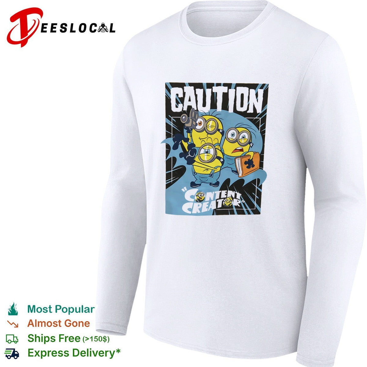 Minions Caution Content Creator shirt Unisex