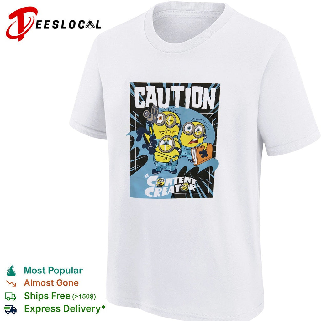Minions Caution Content Creator shirt Unisex